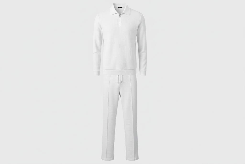 Conjunto Blanco puro fondo gris